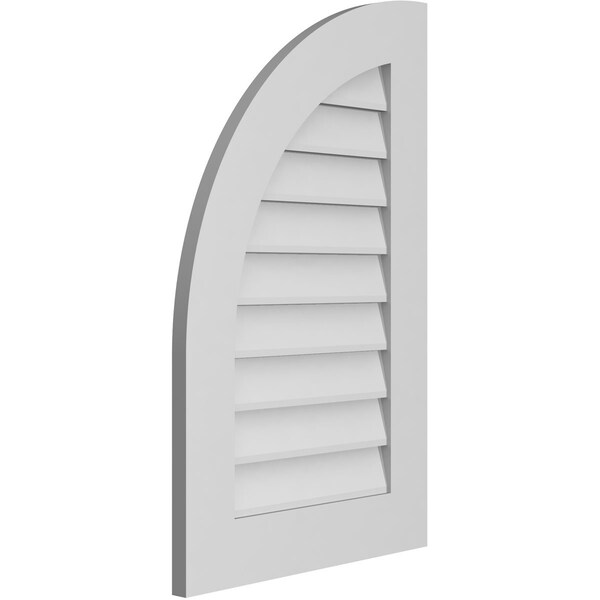 Quarter Round Top Left Surface Mount PVC Gable Vent W/ 3-1/2W X 1P Standard Frame, 20W X 32H